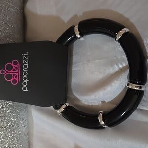 Paparazzi Black and Silver Chunky Bracelet